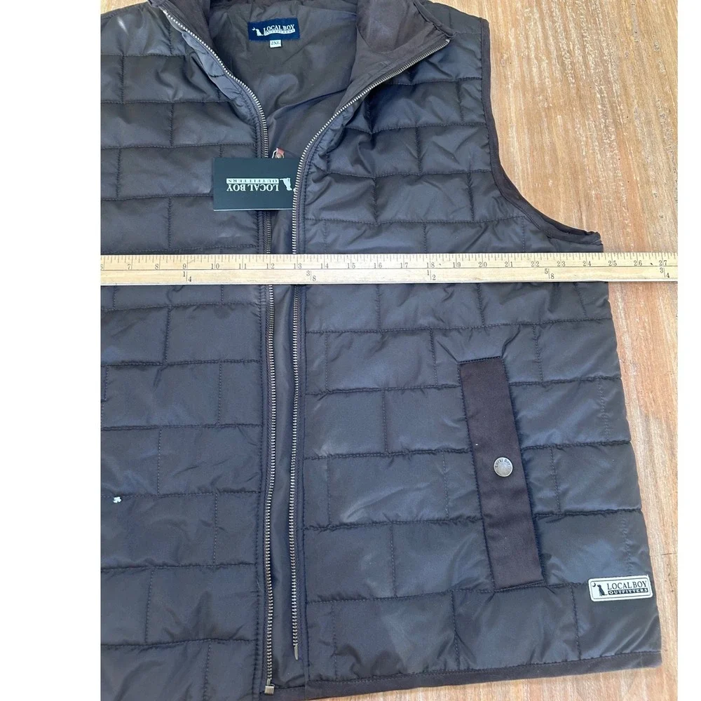 Local Boy Outfitters Brick Quilted Vest Coffee Brown Mens 2XL L1300042-COF-2XL - Picture 7 of 7